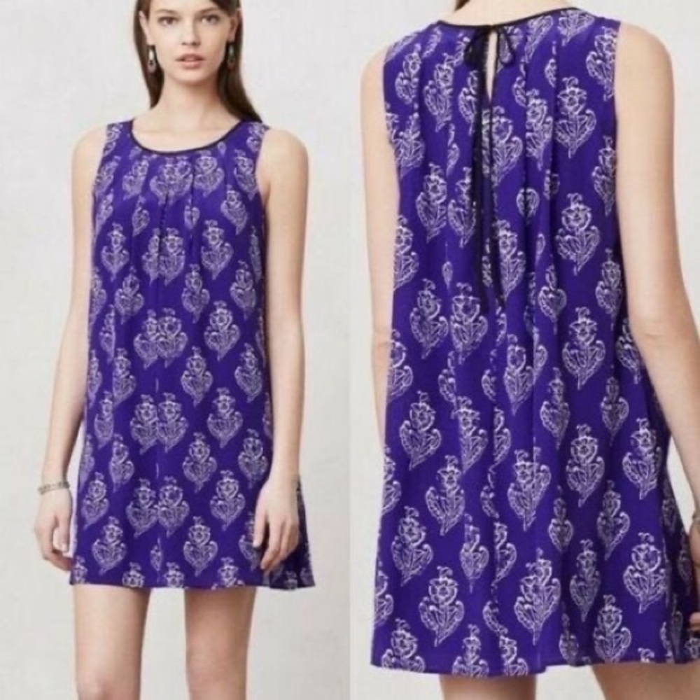 Anthropologie Purple Mini Dress